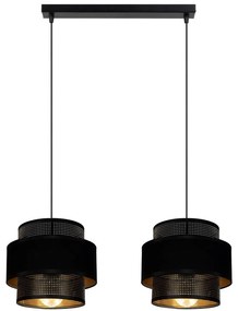 Csillár zsinóron NESS 2xE27/60W/230V fekete