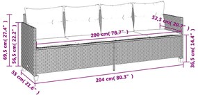 világosszürke polyrattan napozóágy párnával