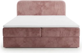 Kárpitozott boxspring ágy FORENA 140x200 cm antik rózsaszín Matrac: Bonell rugós matrac