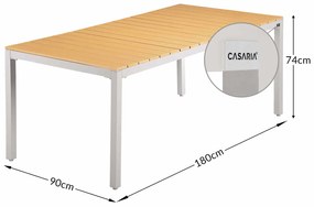 Casaria® Kerti alumínium készlet 1+8 - szürke