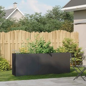 vidaXL ültetvény fekete 200x40x80 cm hidegen hengerelt acélból