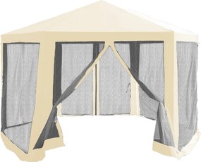 Kerti pavilon sátor, 3,9x2,5x3,9m, bézs/fekete, RINGE TYP 2+6 oldal