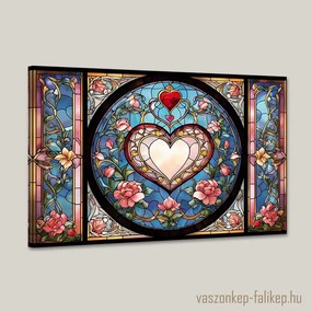 Szív katedrál – Pasztel | Színes prémium vászonkép 60x40 cm
