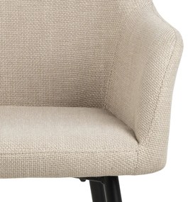 Bézs kárpitozott karfás étkezőfotel szett 2 db-os Lizzy – Actona