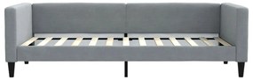 világosszürke szövet kanapéágy matraccal 90x200 cm