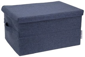 Kék fedeles textil tárolódoboz 40x30x22 cm Soft Storage – Bigso