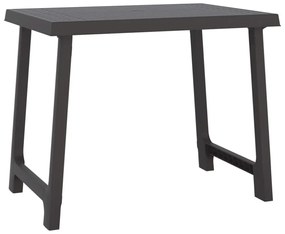 antracitszürke fa hatású PP kempingasztal 79x56x64 cm