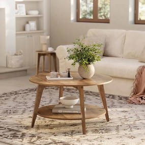 NORDIC dohányzóasztal, 80×45cm, barna Vasagle