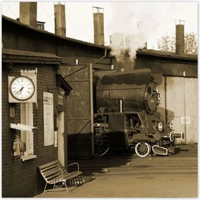 Poszterek 100x100 Gőzmozdony Ol 49-69 Szépia