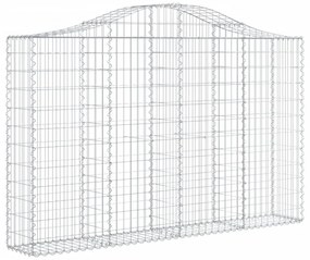 7 db íves horganyzott vas gabion kosár 200x30x120/140 cm