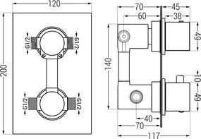 Mexen Cube DR02 rejtett zuhanykészlet 30 cm-es esőztetővel, króm - 77502DR0230-00
