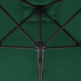 zöld kültéri napernyő acélrúddal 300 cm