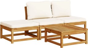 vidaXL 4 részes tömör akácfa kerti ülőgarnitúra párnákkal