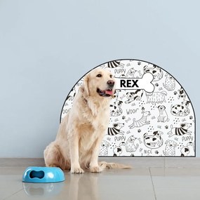 PIPPER. Védő textil falmatrica – Ív – Vidám kutyák Méret: 83x60cm, Indíték: névvel