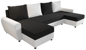 Sarok ülőgarnitúra U Fleur U (fehér + fekete). 1057069