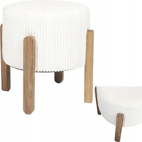 Kárpitozott puff Modern krémszínű Puf szék lábtartó Kordbársony ülőfelület Boho