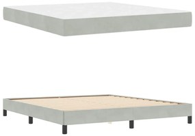 Boxspring ágy matraccal Világosszürke 180 x 200 cm Bársony