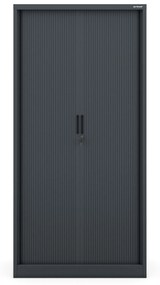 Fém szekrény harmonika ajtókkal DAMIAN, 900 x 1850 x 450 mm, antracit