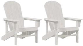 Adirondack Székek 2 db Fehér 74x82x90 cm HDPE