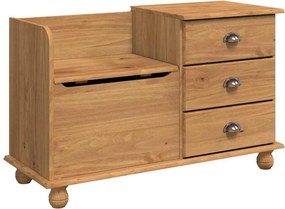 vidaXL Tárolópad fiókkal ASKIM Barna 100 x 39 x 62 cm Tömör fenyőfa
