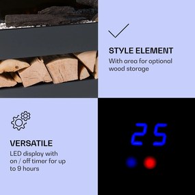 Studio Light & Fire 3 Smart, kandalló, 1000/2000 W, MDF, WiFi Control