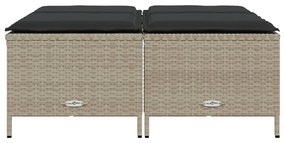4 db világosszürke polyrattan kerti szék párnákkal
