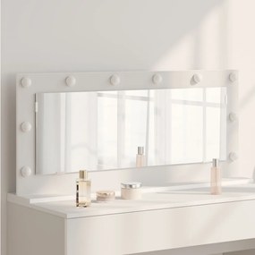 LED világítással ellátott tükör Fehér 100x45x18 cm