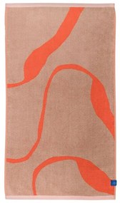 Narancssárga-világosbarna bio pamut fürdőlepedő 70x133 cm Nova Arte – Mette Ditmer Denmark