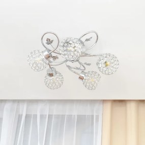 Felületre szerelhető csillár SOPHIA 5xE27/15W/230V fényezett króm/átlátszó