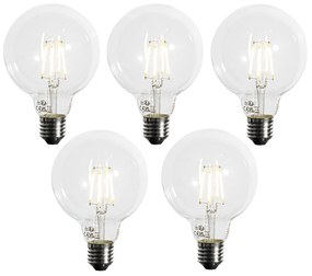 5 darabos E27 szabályozható LED izzó készlet G95 5W 450LM 3000K
