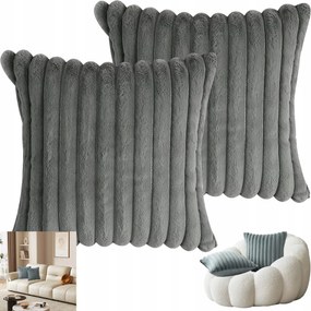 Párnahuzat szett, 2 db-os, Velvet Decor párnahuzatok, dombornyomott szürke, 45x45 cm