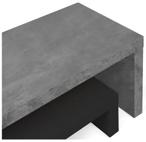 Cliff fekete dupla TV állvány beton dekorral, 125 x 20 cm - TemaHome