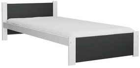 IKAROS ágy 90 x 200 cm, antracit/fehér Ágyrács: Léces ágyrács, Matrac: Coco Maxi 20 cm matrac