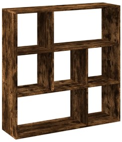 füstös tölgy szerelt fa elválasztó könyvespolc 102x29x103,5 cm