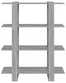 szürke sonoma színű térelválasztó könyvszekrény 100x30x123,5 cm