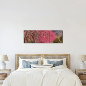Virágzó fák képe (órával) (90x30 cm)
