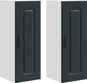 vidaXL Konyhaszekrény Kalmar 2 pcs Fekete 30 x 31 x 80 cm Faanyag
