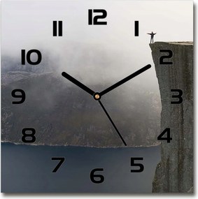 Csendes üveg falióra Norvég szikla 30x30 cm