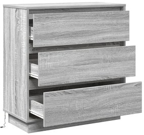 Éjjeli szekrény LED világítással Szürke Sonoma 71x34,5x75 cm MDF