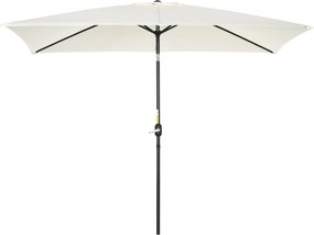 Outsunny Alumínium Napernyő 200x300x253 cm Téglalap alakú Kertiparaván Forgatókaros és Levehető UV-védett Lábazattal Teraszra, Medencéhez, Kertbe, Kül