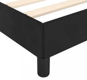 fekete bársony ágykeret fejtámlával matrac nélkül 90x200 cm