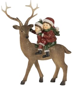 Kisgyermekek rénszarvason vintage karácsonyi dekorációs figura