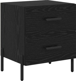vidaXL Éjjeliszekrény fiókkal Fekete tölgy 40 x 35 x 47,5 cm Faanyag