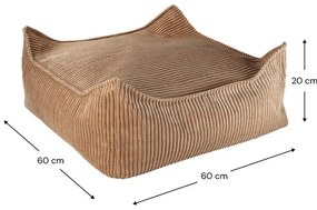 Barna kordbársony gyerek babzsákfotel Square – Wigiwama