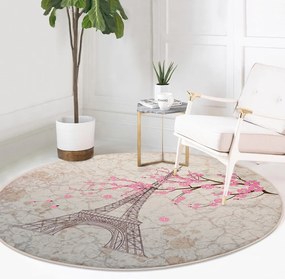 Világos rózsaszín mosható-robotporszívóval tisztítható kerek szőnyeg ø 120 cm Comfort – Mila Home