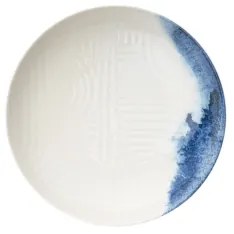 24 darabos, fehér/kék porcelán étkészlet