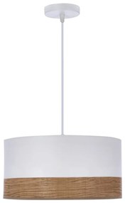 Fehér függőlámpa textil-furnér búrával ø 30 cm Bianco – Candellux Lighting