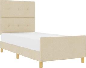 vidaXL Ágykeret fejtámlával Krém 80 x 200 cm szövet