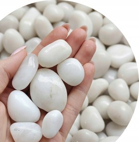 Kerti Kő Polírozott Fehér Burkolat 1-2CM Kerti Dekoráció 10KG