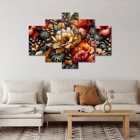 Kép - Narancs-vörös virágok (150x105 cm)
